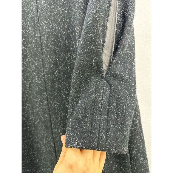 Vintage 80s Maggie Lawrence Wool Blend Leather Accented Overcoat Size 12 - Picture 4 of 9